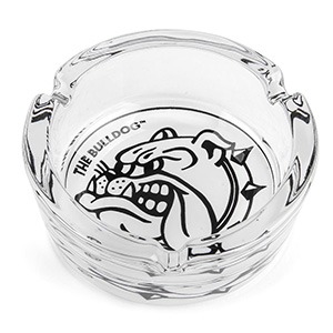 Bulldog Aschenbecher Glas weiß