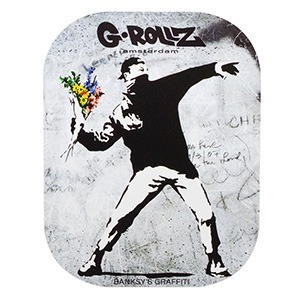 Magnetabdeckung für kleines Rolling Tray Banksy's Graffiti "Flower Thrower"